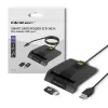 Kortelių skaitytuvas QOLTEC 50634 USB Type-C, ABS korpusas, 90×69 mm, 1,0 m kabelis, juodas