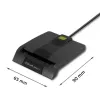 Kortelių skaitytuvas QOLTEC 50634 USB Type-C, ABS korpusas, 90×69 mm, 1,0 m kabelis, juodas