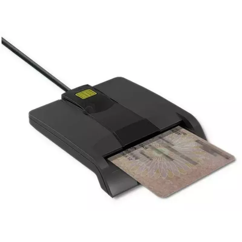 Kortelių skaitytuvas QOLTEC 50634 USB Type-C, ABS korpusas, 90×69 mm, 1,0 m kabelis, juodas
