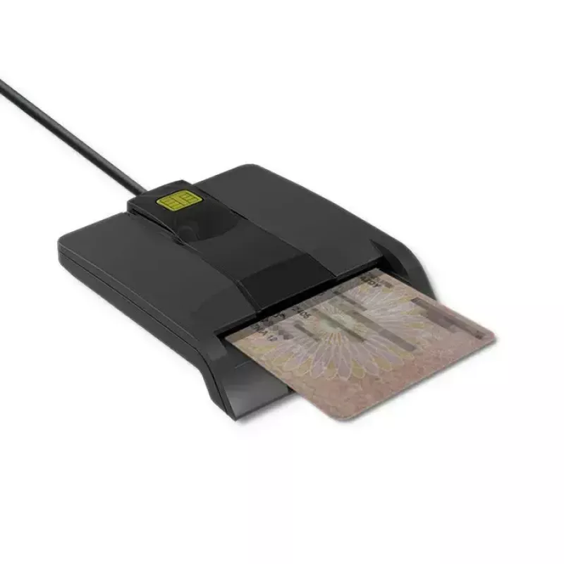 Kortelių skaitytuvas QOLTEC 50634 USB Type-C, ABS korpusas, 90×69 mm, 1,0 m kabelis, juodas