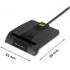 Kortelių skaitytuvas QOLTEC 50634 USB Type-C, ABS korpusas, 90×69 mm, 1,0 m kabelis, juodas