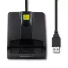 Kortelių skaitytuvas QOLTEC 50634 USB Type-C, ABS korpusas, 90×69 mm, 1,0 m kabelis, juodas