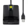 Kortelių skaitytuvas QOLTEC 50634 USB Type-C, ABS korpusas, 90×69 mm, 1,0 m kabelis, juodas