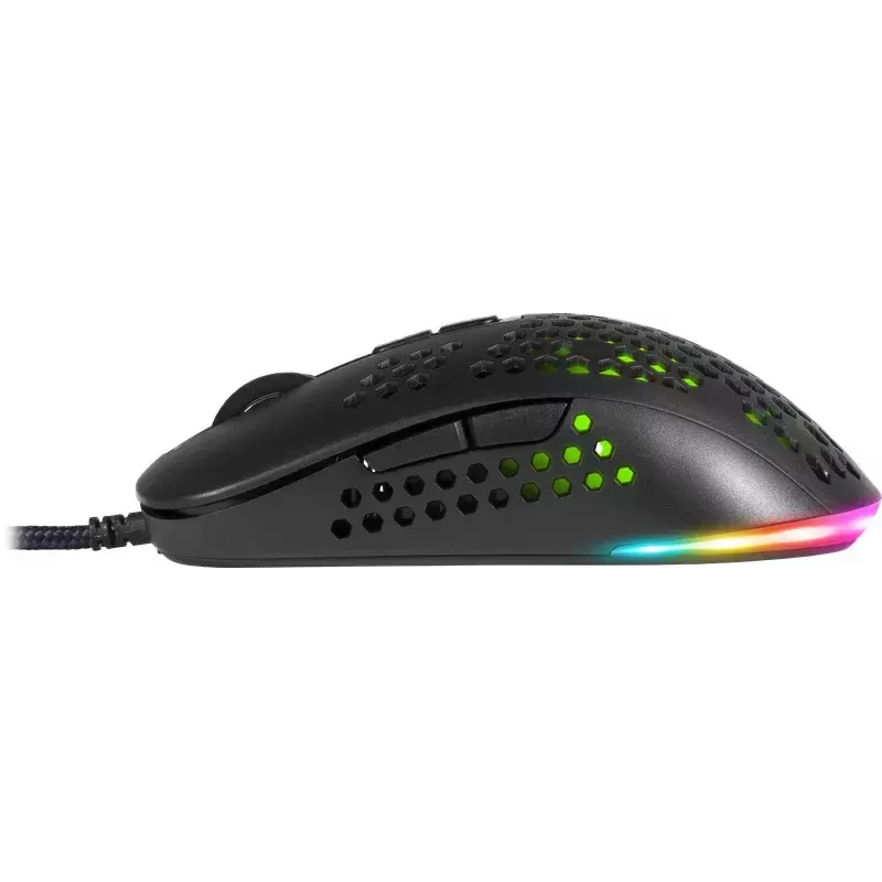Žaidimų pelė DEFENDER SHEPARD GM-620L – optinė, dešinei rankai, iki 12800 DPI, 7 mygtukai, USB Type-A, juoda, 1,7 m laidas