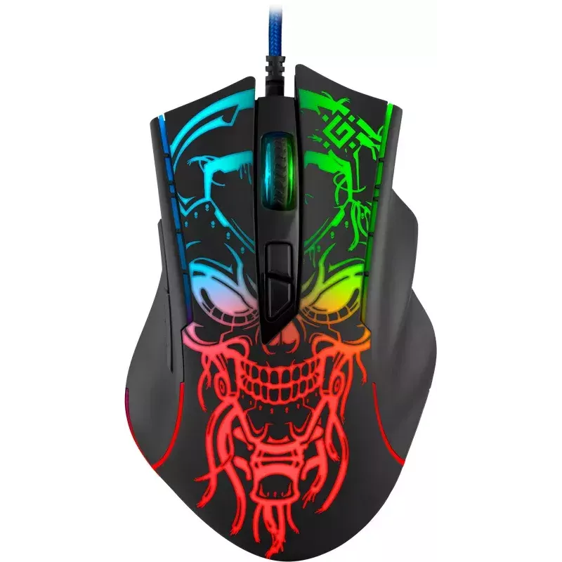 Žaidimų pelė DEFENDER BULLETSTORM GM-928 – optinė, 7200 DPI, ambidekstrinė, 6–7 mygtukai, USB Type-A, juoda