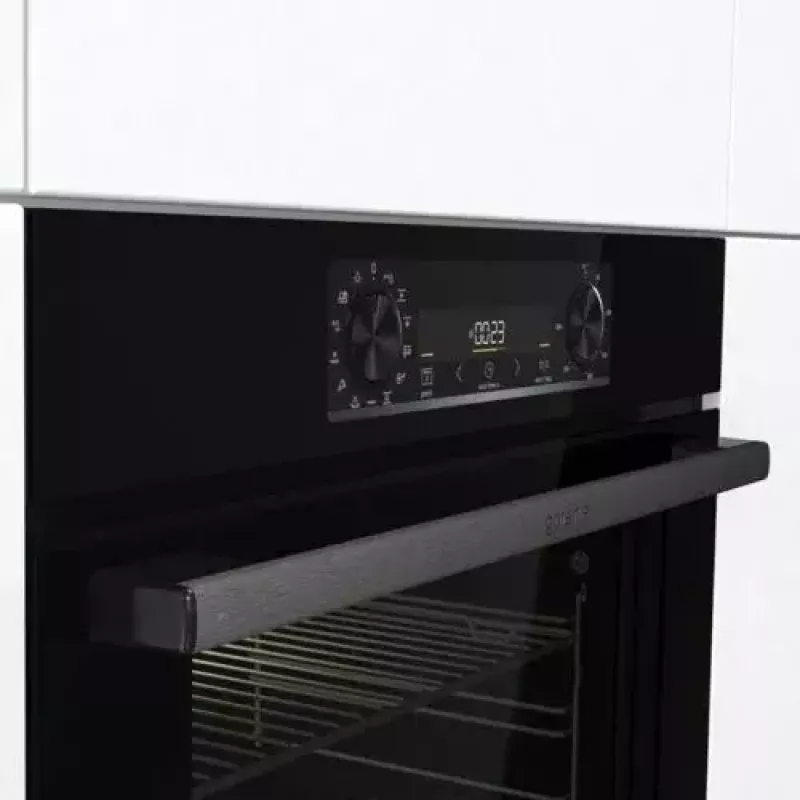 Įmontuojama orkaitė Gorenje BOS6737E06FBG — 77 L, daugiafunkcė, EcoClean, garai, konvekcija, mechaninis valdymas, 59,5×59,5 cm, juoda