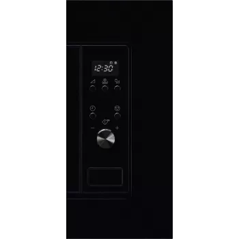 Įmontuojama solo mikrobangų krosnelė Electrolux LMS2203EMK, 700 W, 5 galios lygių, 24,5 cm sukamoji lėkštė, LED ekranas, nerūdijančio plieno vidus, juoda