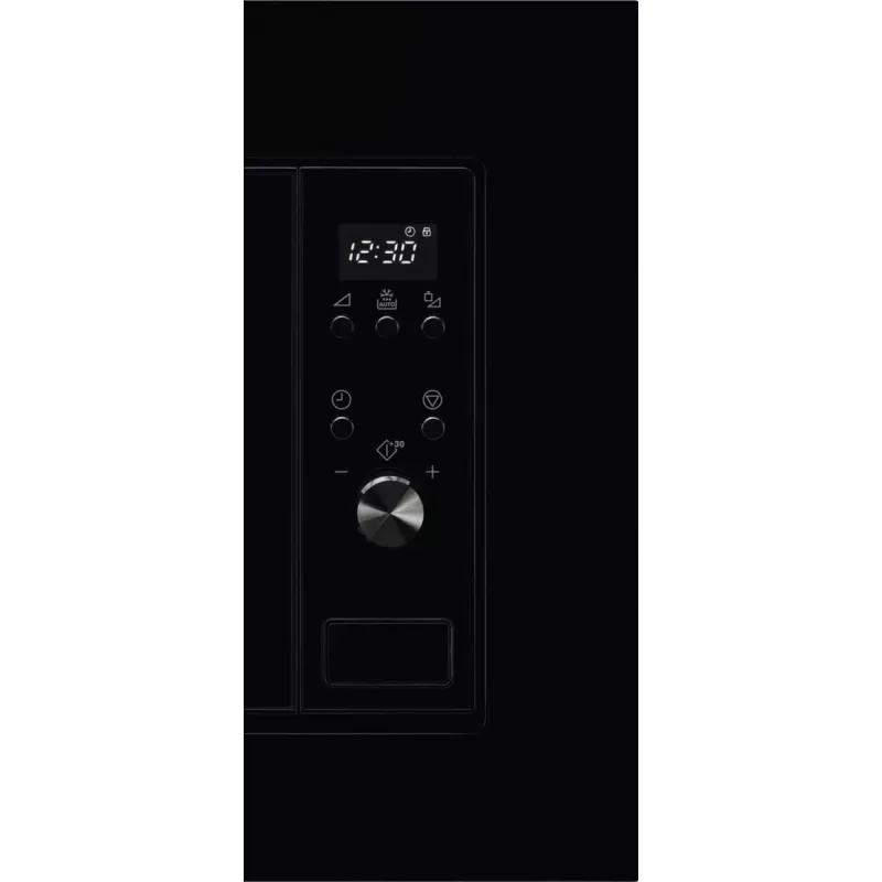 Įmontuojama solo mikrobangų krosnelė Electrolux LMS2203EMK, 700 W, 5 galios lygių, 24,5 cm sukamoji lėkštė, LED ekranas, nerūdijančio plieno vidus, juoda