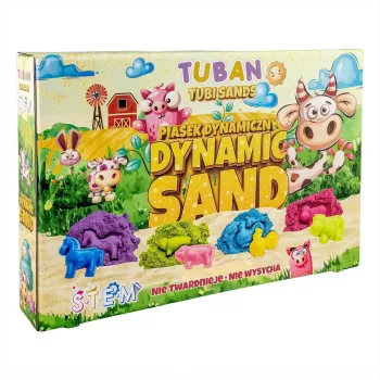 Vaikų kinetinis smėlis Tuban DYNAMIC SAND SET – FARM įvairiaspalvis