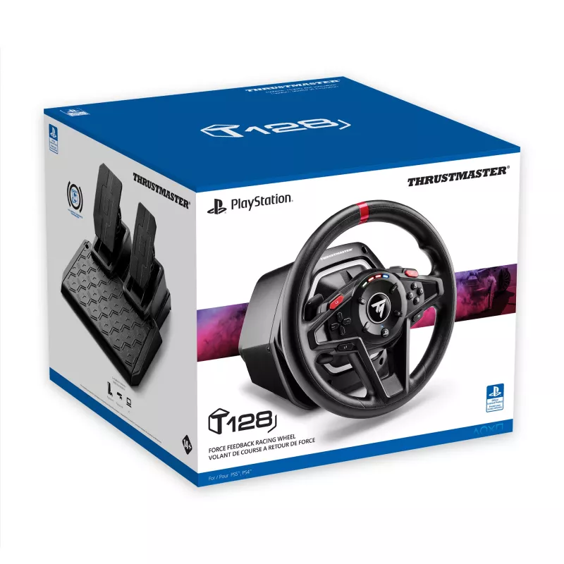Thrustmaster T128 Black Vairas su pedalais USB PC, PlayStation 4, PlayStation 5