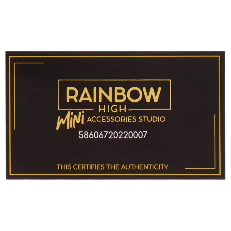 Rainbow High aksesuarų studijos serija 1, H asortimentas PDQ lėlių krepšyje