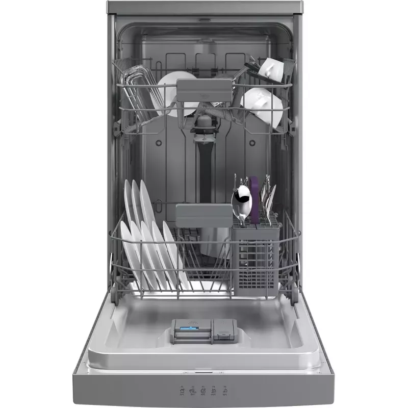 Siauroji indaplovė Beko BDFS15020X, 10 komplektų, 45 cm, 47 dB, 5 programų, inverterinis variklis