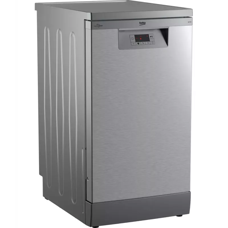 Siauroji indaplovė Beko BDFS15020X, 10 komplektų, 45 cm, 47 dB, 5 programų, inverterinis variklis
