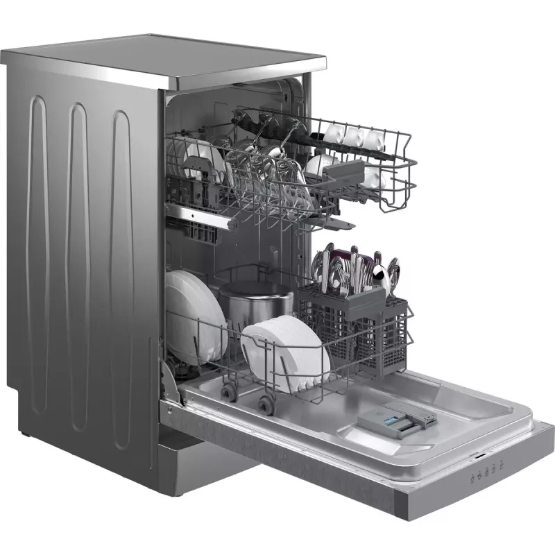 Siauroji indaplovė Beko BDFS15020X, 10 komplektų, 45 cm, 47 dB, 5 programų, inverterinis variklis