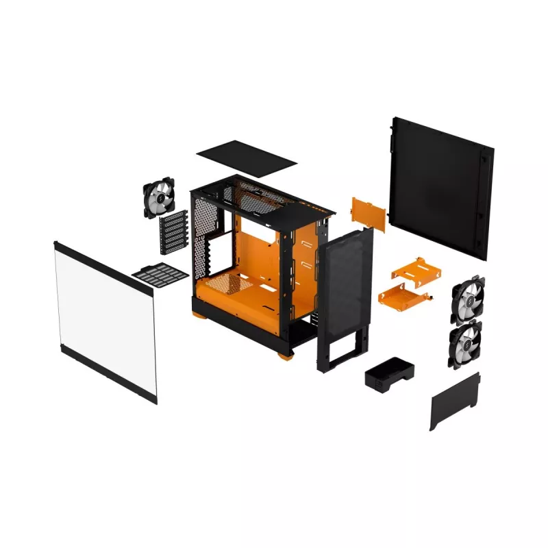 FRACTAL DESIGN Pop Air RGB Orange Core Tg Clear Tint korpusas