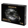 SSD M.2 1 TB ADATA LEGEND 960 PCIe 4.0 NVMe, 7400/6000 MB/s, 3D NAND, SMI SM2264, HW šifravimas, radiatoriaus plokštė