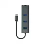 USB-C stotelė SAVIO AK-57, 3× USB-A, RJ-45 Gigabit Ethernet (5000 Mbit/s), aliuminis pilka
