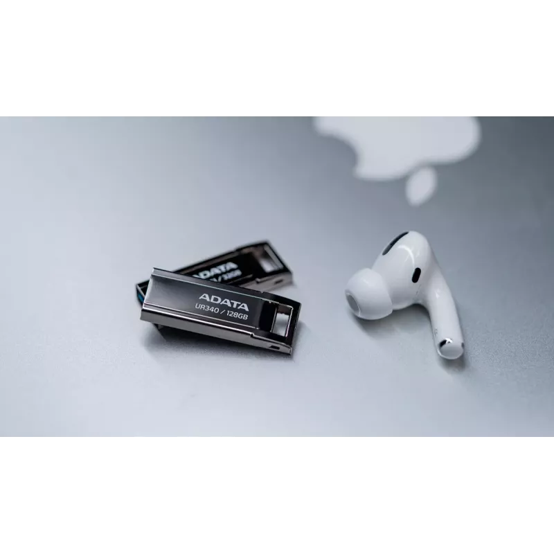 USB atmintukas ADATA UR340 128 GB USB Type-A 3.2 Gen1, metalinis korpusas, juodas
