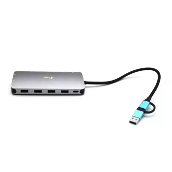 i-tec USB 3.0 USB-C/Thunderbolt 3x Display Metal Nano Dock su LAN ir Power Delivery 100 W