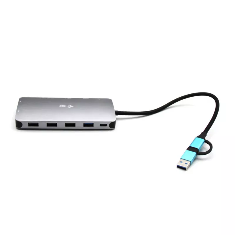 i-tec USB 3.0 USB-C/Thunderbolt 3x Display Metal Nano Dock su LAN ir Power Delivery 100 W