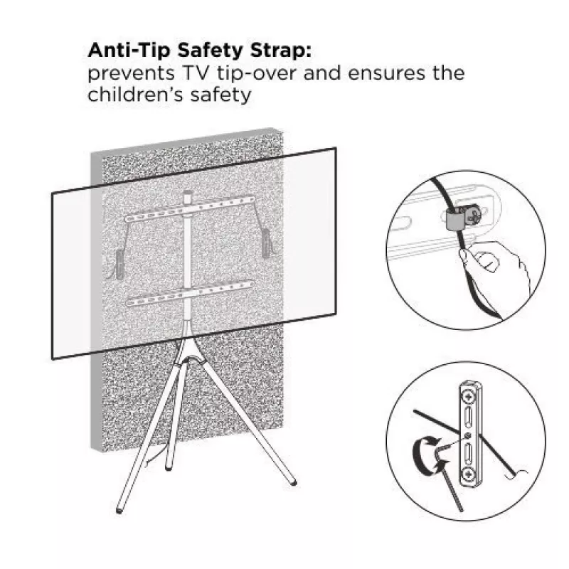 Grindinis TV laikiklis TECHLY ICA-TR18SAM 45–65 colių (114,3–165,1 cm), VESA 200x200–600x400, talpa 32 kg, riešutas