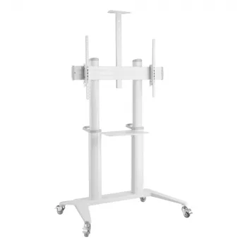 Techly ICA-TR49W mobilus multimedijos stovas plokščiaekraniams, baltas