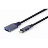 GEMBIRD USB 3.0 OTG Type-C (vyriškas) į USB Type-A (moteriškas) laidas, Kosminė pilka