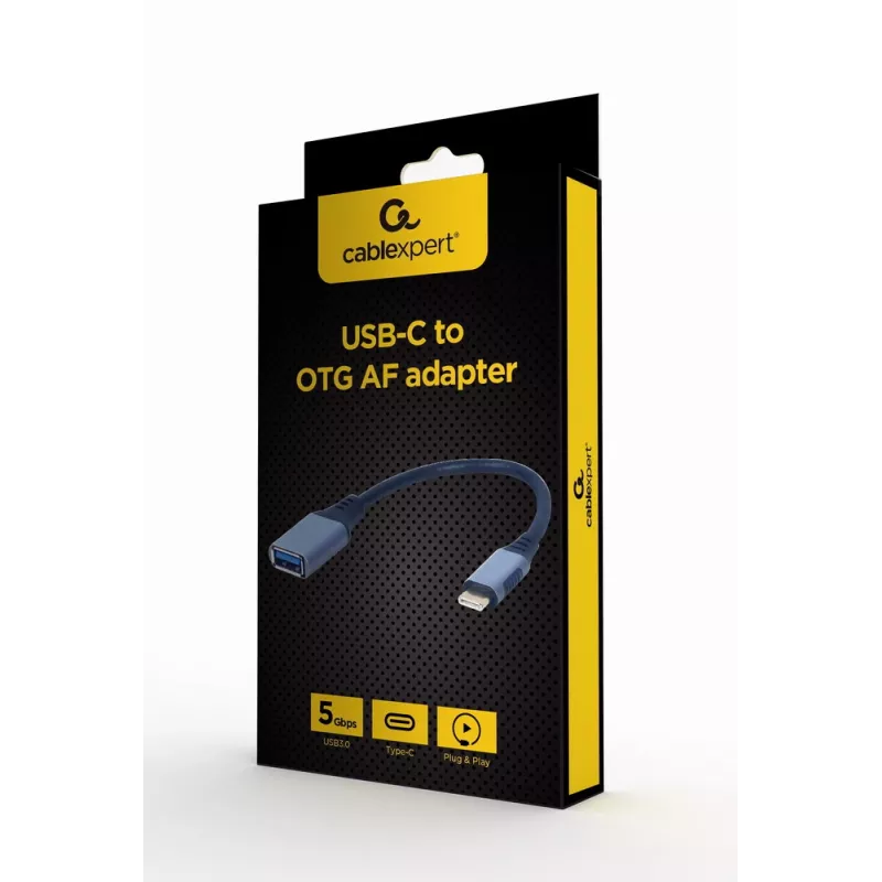 GEMBIRD USB 3.0 OTG Type-C (vyriškas) į USB Type-A (moteriškas) laidas, Kosminė pilka