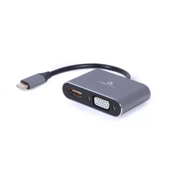 Gembird USB 3.0 Type-A–HDMI + VGA vaizdo keitiklis, tamsiai pilkas