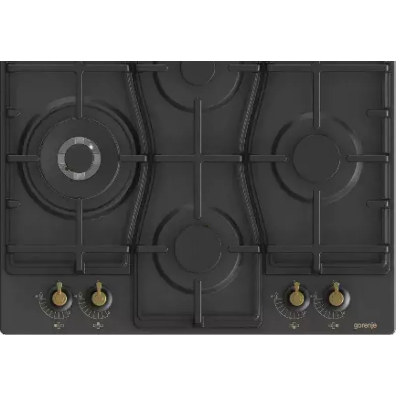 Gorenje GW6D42CLB dujinė kaitlentė, įmontuojama, 60 cm, juoda, 4 zonos