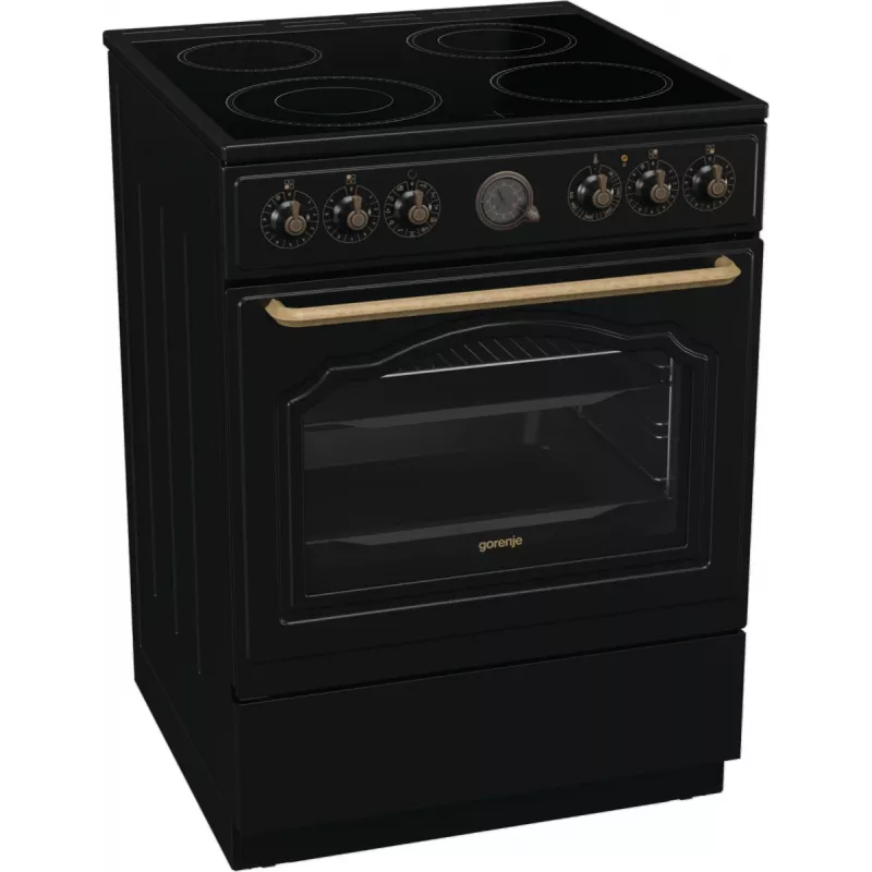 Gorenje GECS6B71CLB Laisvai pastatoma elektrinė viryklė su keramine kaitlente, juoda