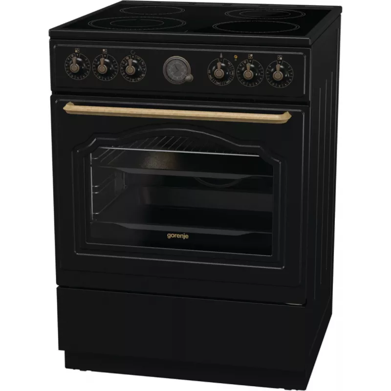Gorenje GECS6B71CLB Laisvai pastatoma elektrinė viryklė su keramine kaitlente, juoda