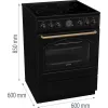Gorenje GECS6B71CLB Laisvai pastatoma elektrinė viryklė su keramine kaitlente, juoda