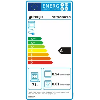 Laisvai pastatoma viryklė Gorenje GEIT6C60XPG su elektrine indukcine kaitviete, 4 zonos