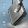 „Axagon CRE-S3“ išorinis USB-A 3.2 Gen 1 3 lizdų SD/microSD/CF kortelių skaitytuvas, USB 3.2 Gen 1 (3.1 Gen 1) Type-A, pilkas