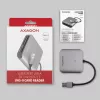„Axagon CRE-S3“ išorinis USB-A 3.2 Gen 1 3 lizdų SD/microSD/CF kortelių skaitytuvas, USB 3.2 Gen 1 (3.1 Gen 1) Type-A, pilkas