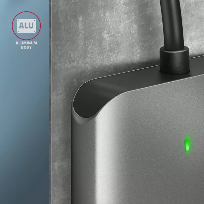 „Axagon CRE-S3C“ aliumininė didelės spartos USB-C 3.2 Gen 1 atminties kortelių skaitytuvas, 3 lizdai, UHS-II