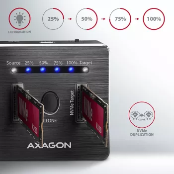 Axagon ADSA-M2C SuperSpeed USB-C 10Gbps dviejų M.2 NVMe dokas