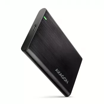 AXAGON EE25-A6C 2,5 inch HDD/SSD korpusas — SATA, USB 3.2 Gen 1 (Type-C ir Type-A), aliuminis, juodas