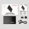 AXAGON EE25-A6C 2,5 inch HDD/SSD korpusas — SATA, USB 3.2 Gen 1 (Type-C ir Type-A), aliuminis, juodas