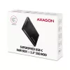AXAGON EE25-A6C 2,5 inch HDD/SSD korpusas — SATA, USB 3.2 Gen 1 (Type-C ir Type-A), aliuminis, juodas