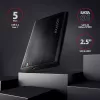 AXAGON EE25-A6M išorinis HDD/SSD dėklas – 2,5 colio SATA, USB 3.2 Gen 1 (5 Gbit/s), Micro-USB B į USB Type-A, aliuminis, juodas