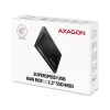 AXAGON EE25-A6M išorinis HDD/SSD dėklas – 2,5 colio SATA, USB 3.2 Gen 1 (5 Gbit/s), Micro-USB B į USB Type-A, aliuminis, juodas