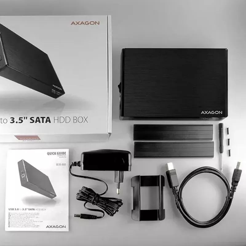 Išorinis dėklas Axagon EE35-XA3 aliumininis USB 3.2 Gen 1 SATA 3,5 inch HDD