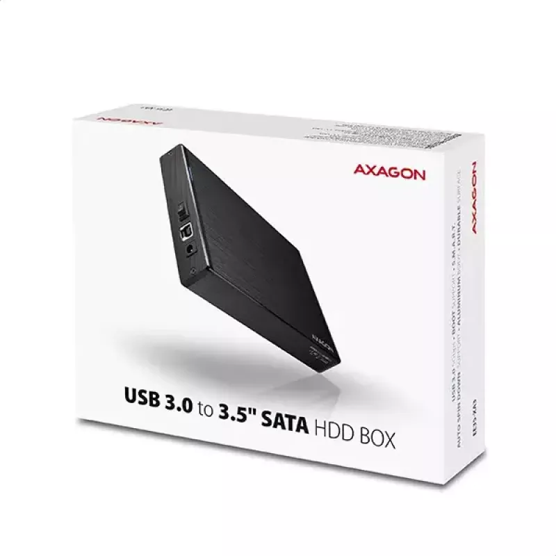 Išorinis dėklas Axagon EE35-XA3 aliumininis USB 3.2 Gen 1 SATA 3,5 inch HDD