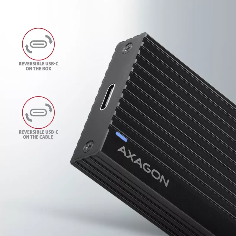 Axagon EEM2-GTR išorinis USB-C 3.2 Gen 2 metalinis korpusas M.2 NVMe SSD
