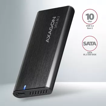 SSD korpusas Axagon EEM2-SBC USB-C 3.2 Gen 2 Juodas M.2