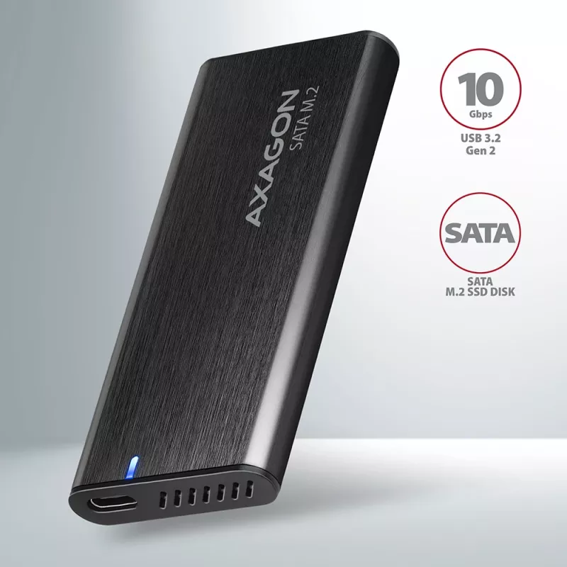 SSD korpusas Axagon EEM2-SBC USB-C 3.2 Gen 2 Juodas M.2