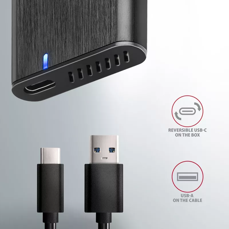 SSD korpusas Axagon EEM2-SBC USB-C 3.2 Gen 2 Juodas M.2