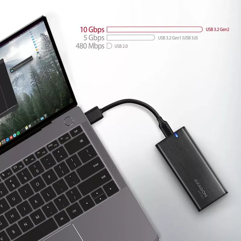 SSD korpusas Axagon EEM2-SBC USB-C 3.2 Gen 2 Juodas M.2